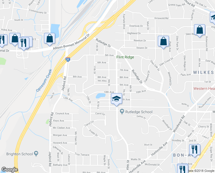 map of restaurants, bars, coffee shops, grocery stores, and more near 903 9th Avenue in Birmingham