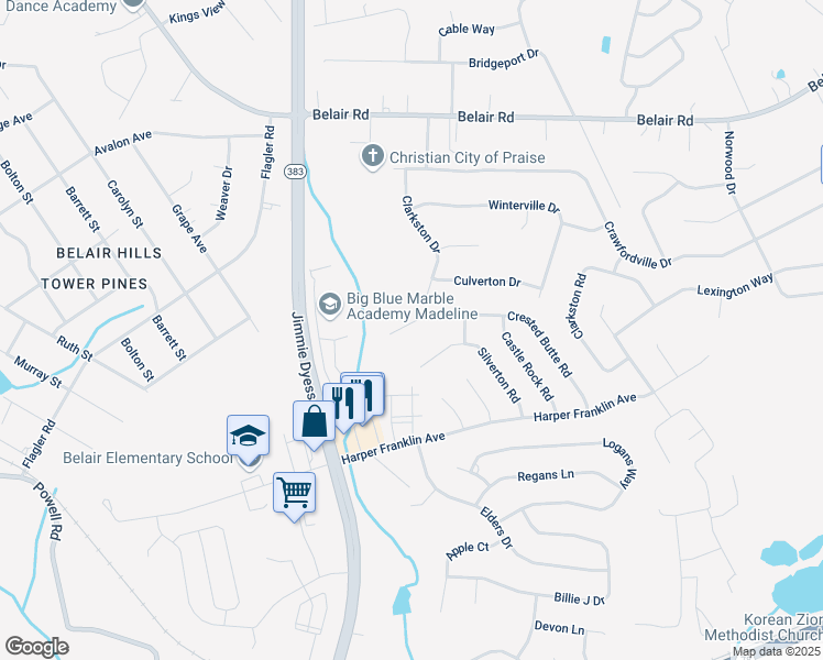 map of restaurants, bars, coffee shops, grocery stores, and more near 4669 Crested Butte Road in Augusta