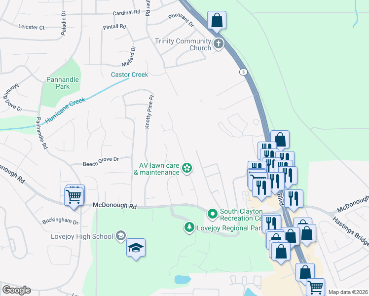 map of restaurants, bars, coffee shops, grocery stores, and more near 11072 Shannon Circle in Hampton