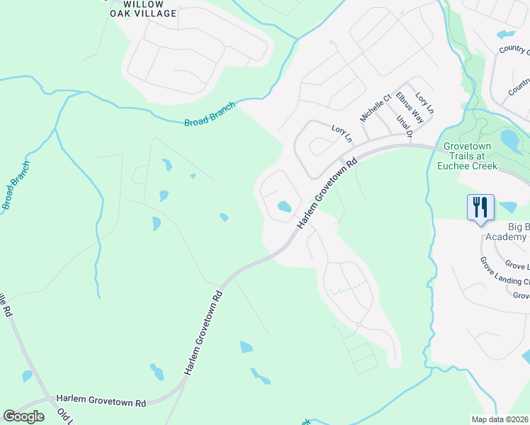 map of restaurants, bars, coffee shops, grocery stores, and more near 191 Swinton Pond Rd in Grovetown