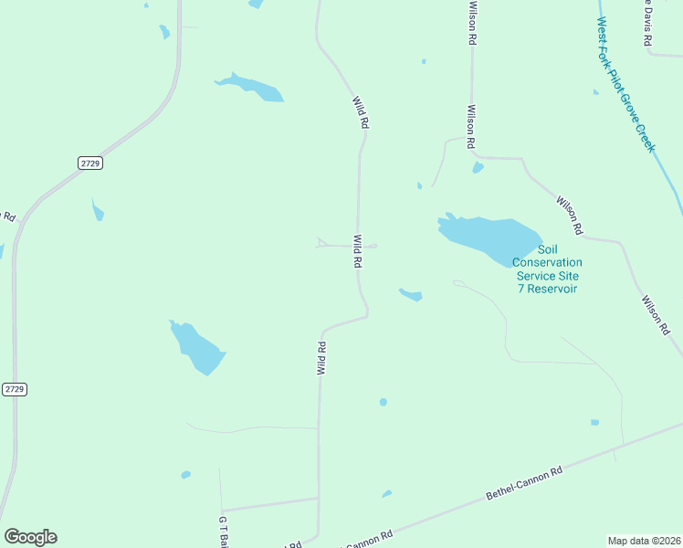 map of restaurants, bars, coffee shops, grocery stores, and more near 925 Wild Road in Van Alstyne