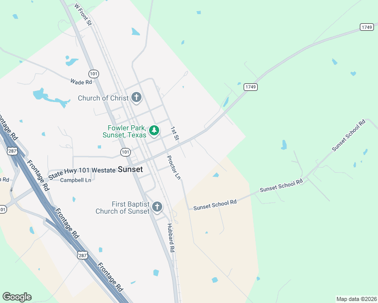 map of restaurants, bars, coffee shops, grocery stores, and more near 500 Farm to Market Road 1749 in Sunset