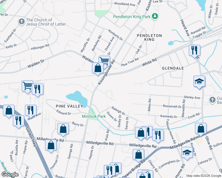 map of restaurants, bars, coffee shops, grocery stores, and more near 2718 Landing Loop Drive in Augusta