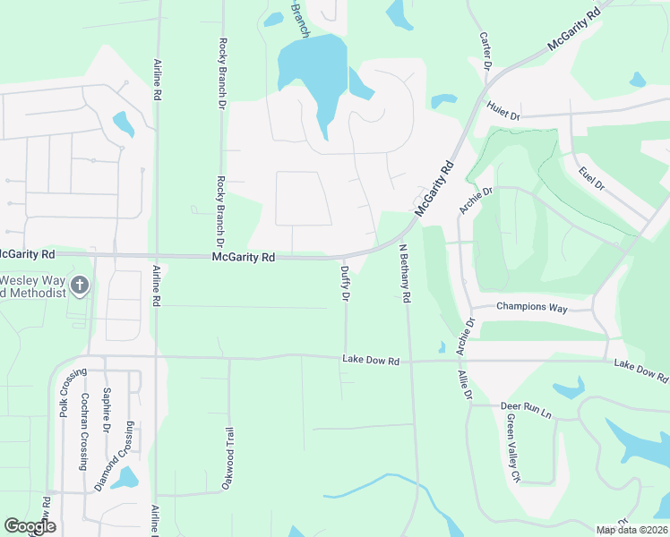 map of restaurants, bars, coffee shops, grocery stores, and more near 1600 McGarity Road in McDonough