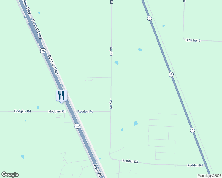map of restaurants, bars, coffee shops, grocery stores, and more near 245 Jay Road in Van Alstyne