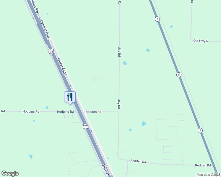 map of restaurants, bars, coffee shops, grocery stores, and more near 245 Jay Road in Van Alstyne