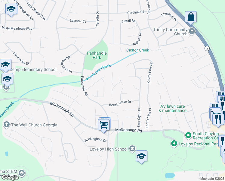 map of restaurants, bars, coffee shops, grocery stores, and more near 1489 Mine Run in Hampton