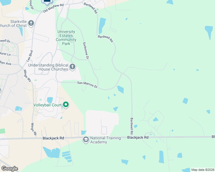 map of restaurants, bars, coffee shops, grocery stores, and more near 612 San Marcos Drive in Starkville