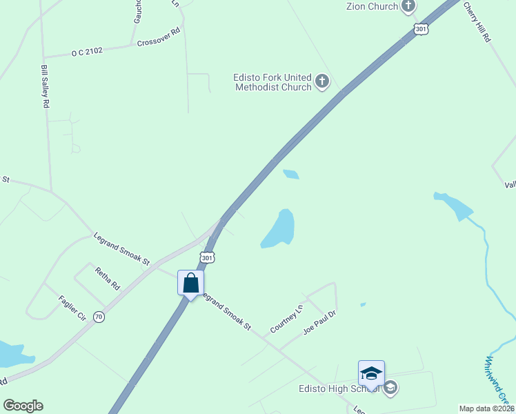 map of restaurants, bars, coffee shops, grocery stores, and more near 3735 Bamberg Road in Orangeburg
