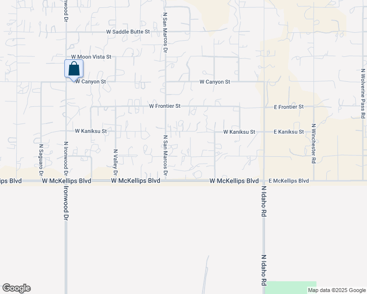 map of restaurants, bars, coffee shops, grocery stores, and more near 735 West Kaniksu Street in Apache Junction