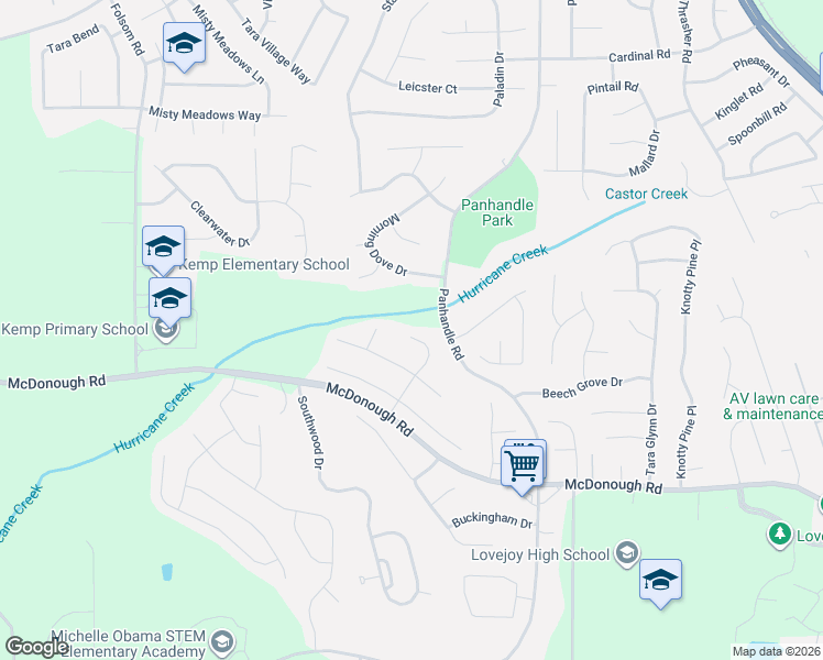 map of restaurants, bars, coffee shops, grocery stores, and more near 11036 Pebble Ridge Drive in Hampton