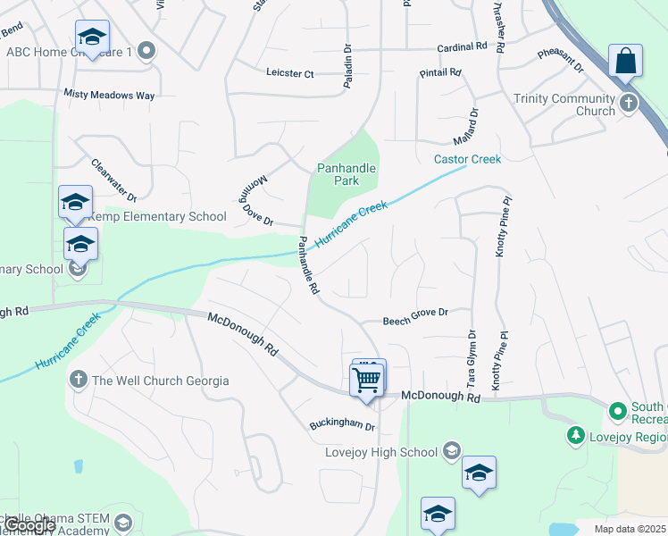 map of restaurants, bars, coffee shops, grocery stores, and more near 1389 Shadow Creek Avenue in Hampton