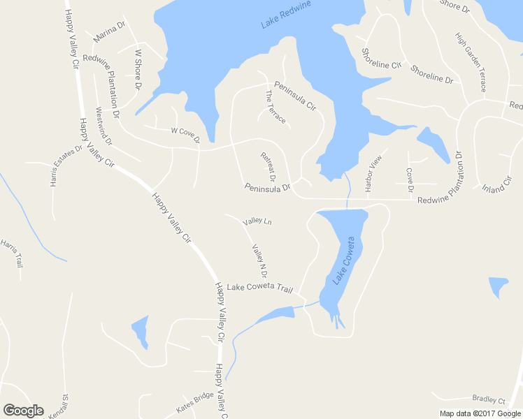 map of restaurants, bars, coffee shops, grocery stores, and more near 20 Valley Lane in Newnan