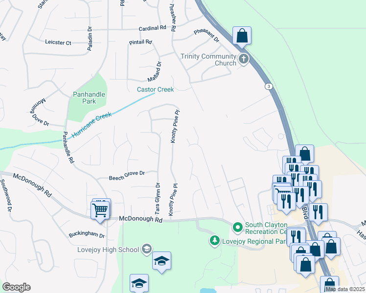map of restaurants, bars, coffee shops, grocery stores, and more near 10996 Shannon Circle in Hampton