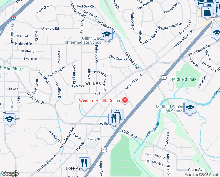 map of restaurants, bars, coffee shops, grocery stores, and more near 212 2nd Avenue South in Birmingham