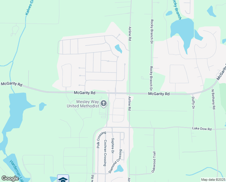 map of restaurants, bars, coffee shops, grocery stores, and more near 1301 Lower Falls Drive in McDonough