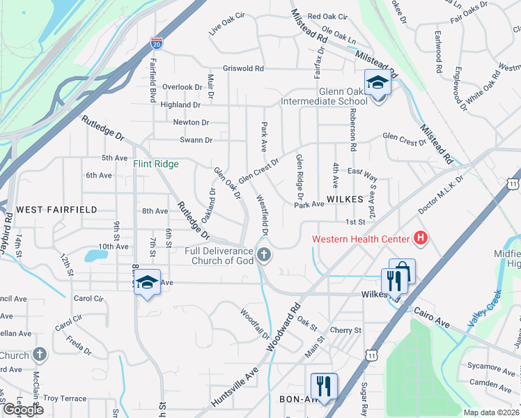 map of restaurants, bars, coffee shops, grocery stores, and more near 824 Westfield Drive in Fairfield