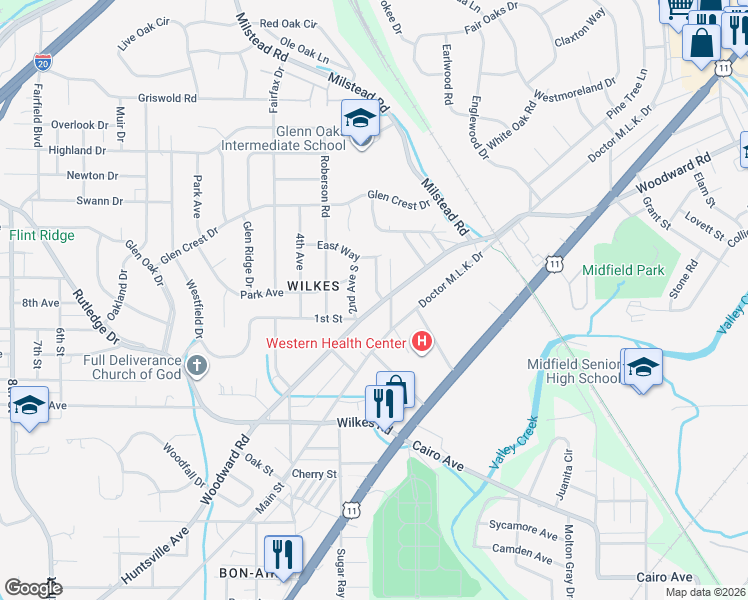 map of restaurants, bars, coffee shops, grocery stores, and more near 212 2nd Avenue South in Birmingham