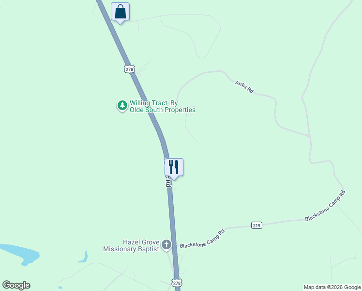 map of restaurants, bars, coffee shops, grocery stores, and more near 280 Berry Lane in Beech Island