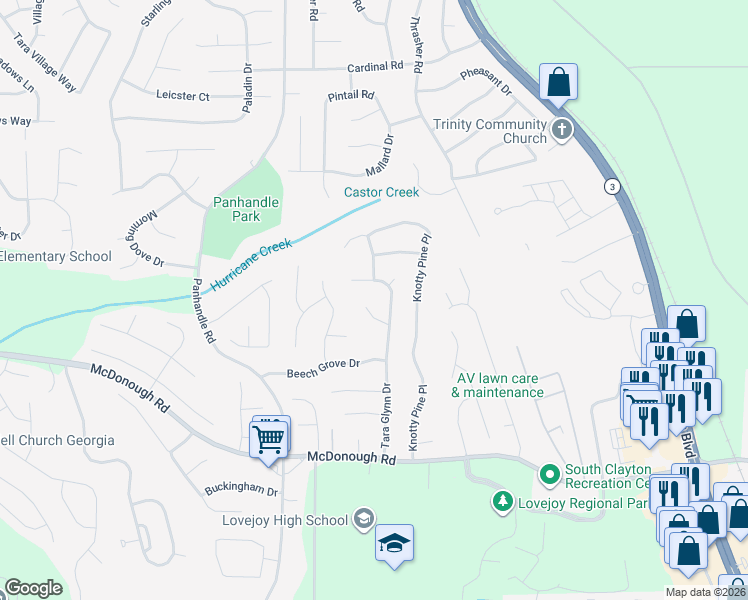 map of restaurants, bars, coffee shops, grocery stores, and more near 1608 Amelia Court in Hampton
