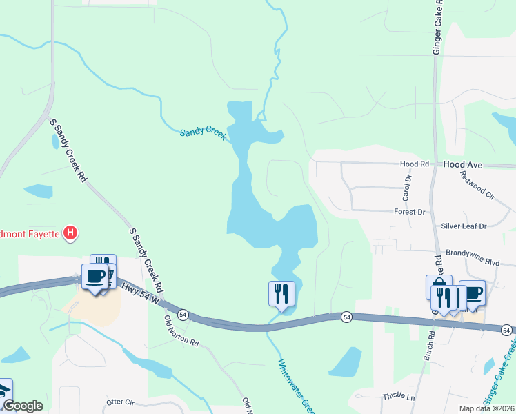 map of restaurants, bars, coffee shops, grocery stores, and more near 325 Old Mill Court in Fayetteville