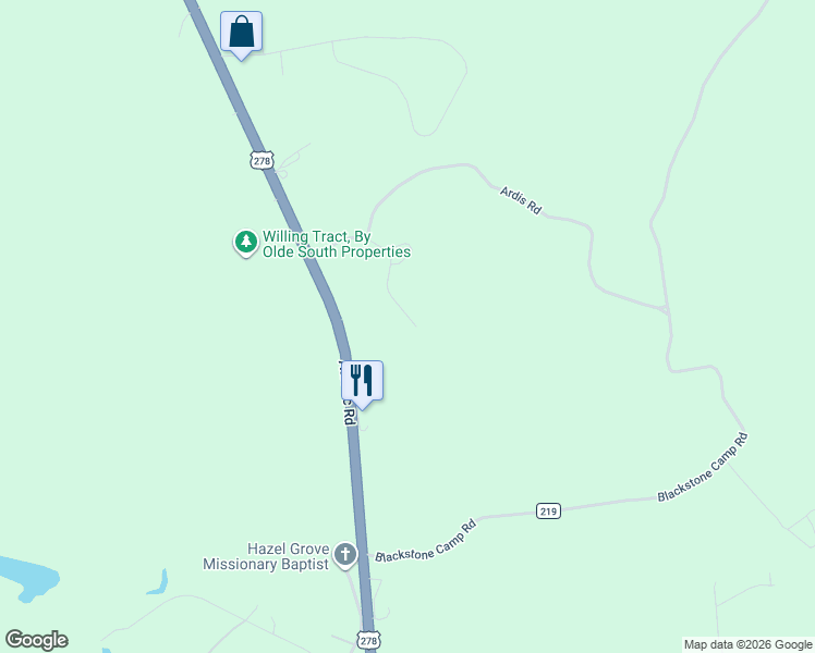 map of restaurants, bars, coffee shops, grocery stores, and more near 280 Berry Lane in Beech Island