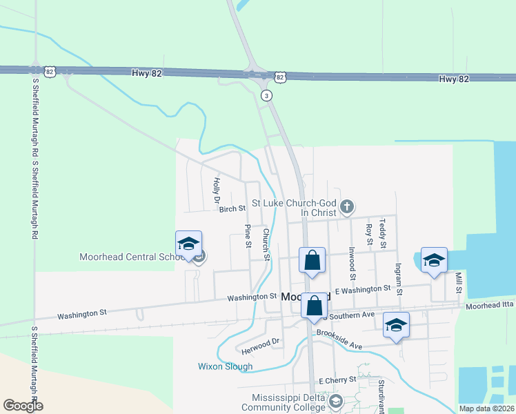 map of restaurants, bars, coffee shops, grocery stores, and more near 1301-1319 Church Street in Moorhead