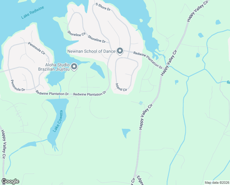 map of restaurants, bars, coffee shops, grocery stores, and more near 16 Inland Point in Newnan