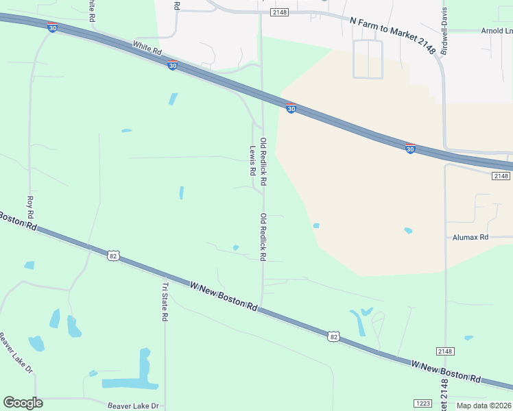 map of restaurants, bars, coffee shops, grocery stores, and more near 2715 Old Redlick Road in Texarkana