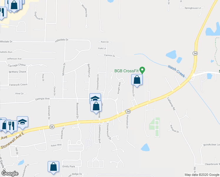 map of restaurants, bars, coffee shops, grocery stores, and more near 26 Bay Branch Boulevard in Fayetteville