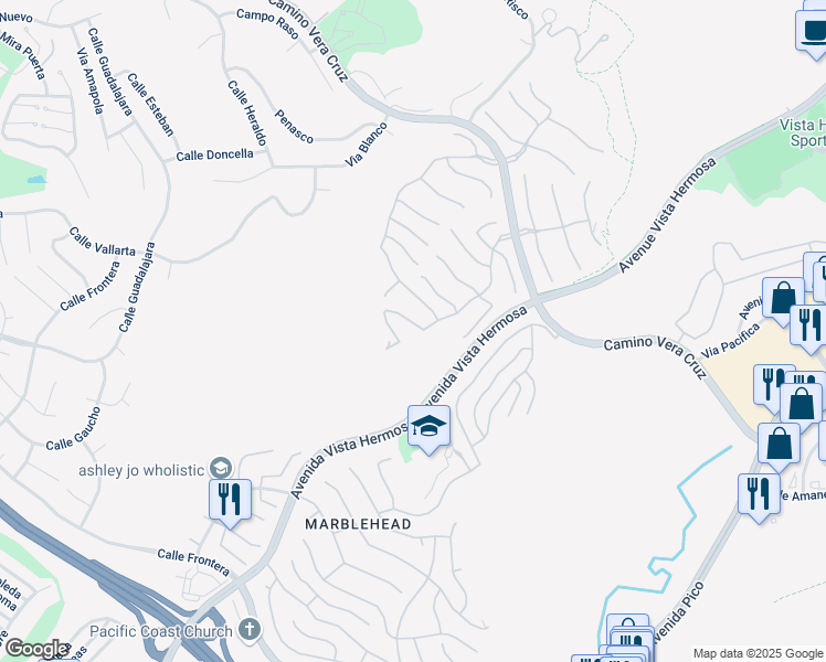 map of restaurants, bars, coffee shops, grocery stores, and more near 1010 Calle De Los Arboles in San Clemente