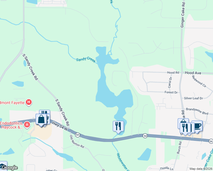 map of restaurants, bars, coffee shops, grocery stores, and more near 325 Old Mill Court in Fayetteville