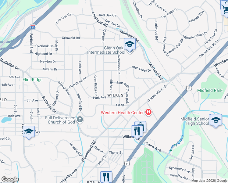map of restaurants, bars, coffee shops, grocery stores, and more near 231 3rd Avenue in Birmingham
