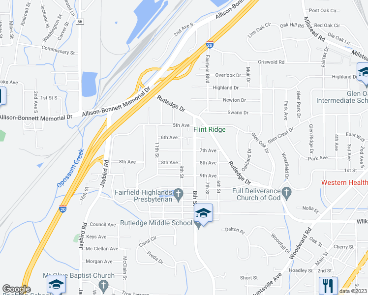 map of restaurants, bars, coffee shops, grocery stores, and more near 812 7th Avenue in Midfield