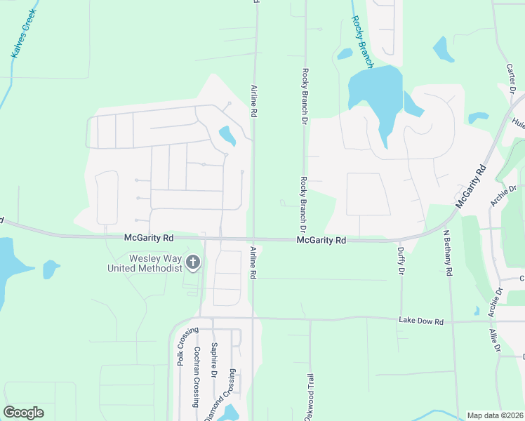 map of restaurants, bars, coffee shops, grocery stores, and more near 502 Airline Road in McDonough