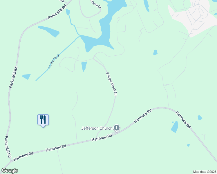 map of restaurants, bars, coffee shops, grocery stores, and more near 147 South Sugar Creek Road in Eatonton