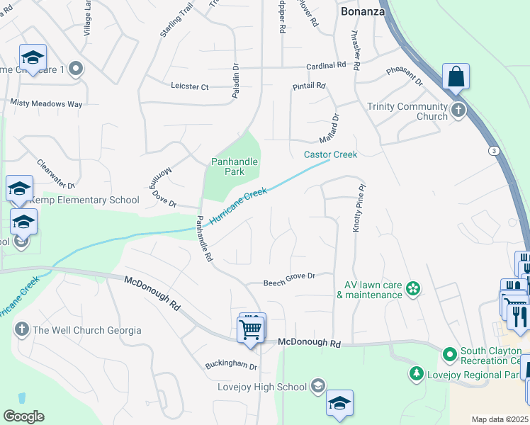 map of restaurants, bars, coffee shops, grocery stores, and more near 10980 Mansura Place in Hampton