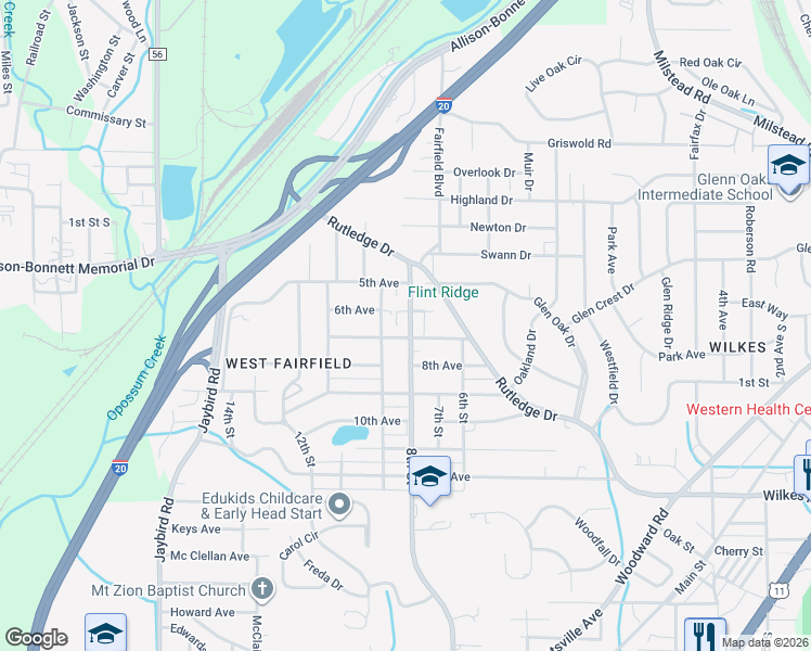 map of restaurants, bars, coffee shops, grocery stores, and more near 606 8th Street in Midfield