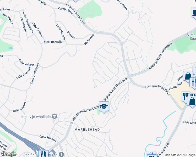 map of restaurants, bars, coffee shops, grocery stores, and more near 1005 Calle De Los Arboles in San Clemente