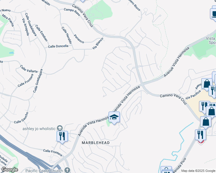 map of restaurants, bars, coffee shops, grocery stores, and more near 1005 Calle De Los Arboles in San Clemente