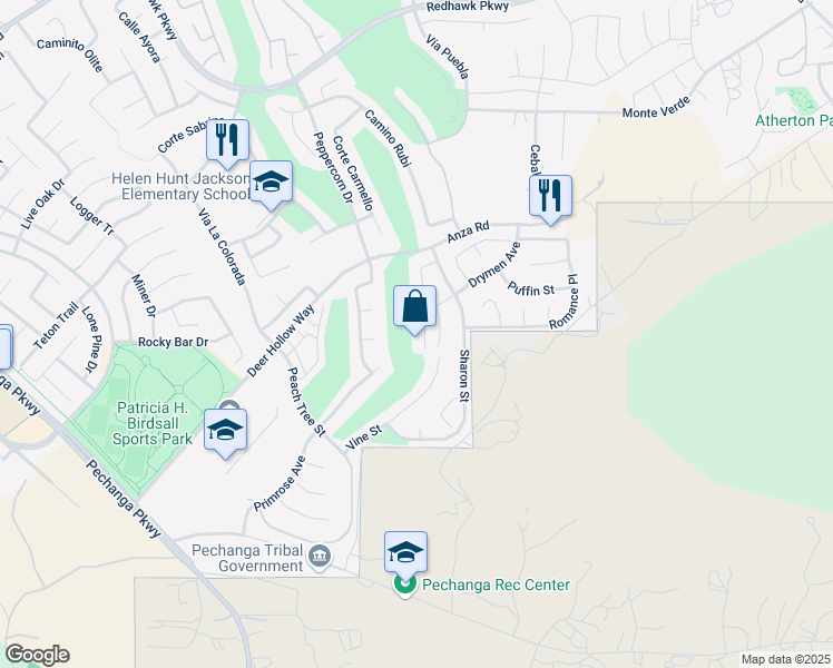 map of restaurants, bars, coffee shops, grocery stores, and more near 46223 Drymen Avenue in Temecula