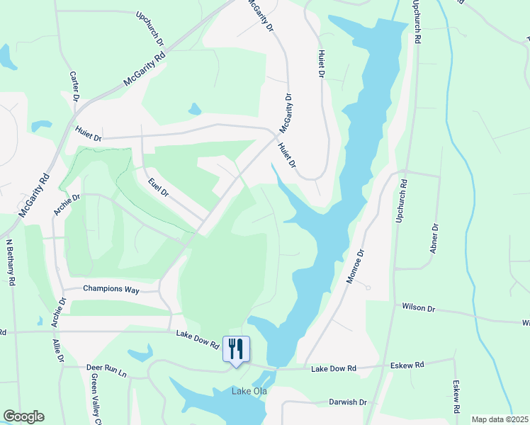 map of restaurants, bars, coffee shops, grocery stores, and more near 2400 Honey Court in McDonough