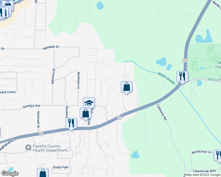 map of restaurants, bars, coffee shops, grocery stores, and more near 190 Robinson Drive in Fayetteville