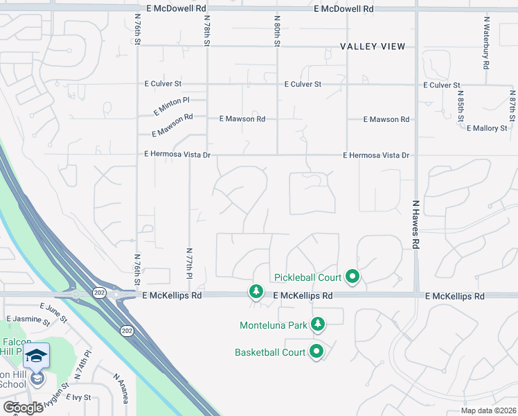map of restaurants, bars, coffee shops, grocery stores, and more near 2237 North Calle Largo in Mesa
