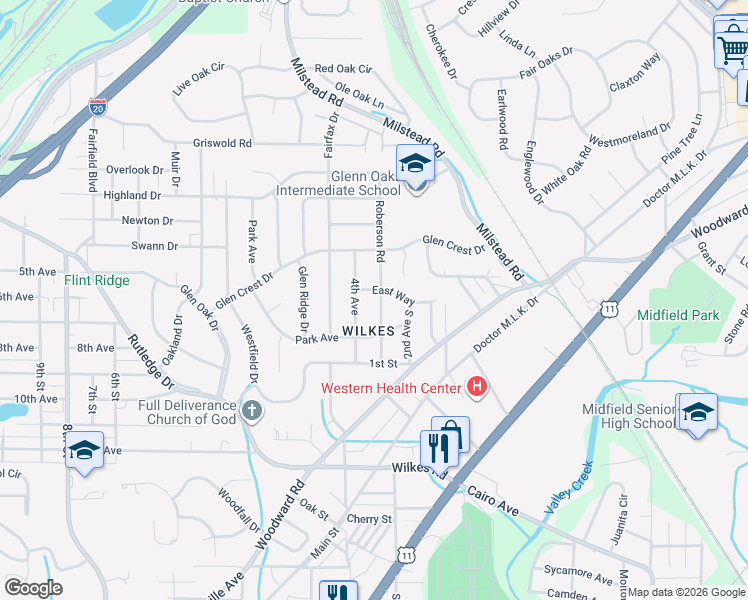 map of restaurants, bars, coffee shops, grocery stores, and more near 231 3rd Ave in Birmingham