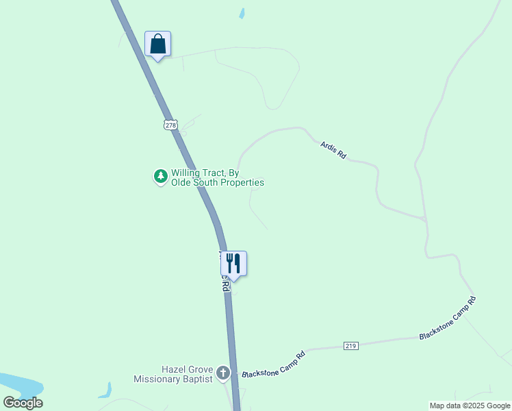 map of restaurants, bars, coffee shops, grocery stores, and more near 261 Berry Lane in Beech Island