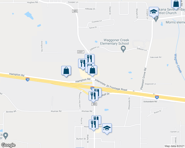 map of restaurants, bars, coffee shops, grocery stores, and more near 1605 North Kings Highway in Nash