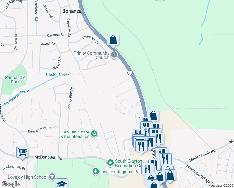 map of restaurants, bars, coffee shops, grocery stores, and more near 11015 Tara Boulevard in Hampton