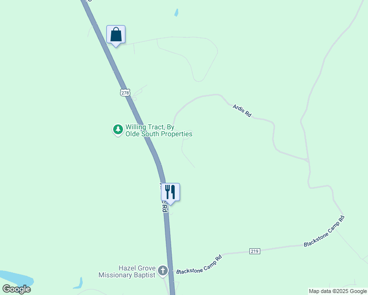 map of restaurants, bars, coffee shops, grocery stores, and more near 261 Berry Lane in Beech Island