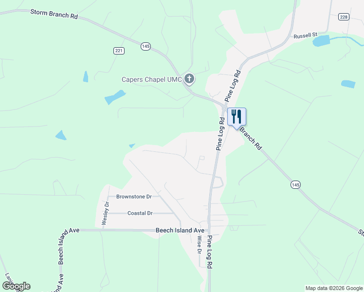 map of restaurants, bars, coffee shops, grocery stores, and more near 516 Timberbrook Place in Beech Island